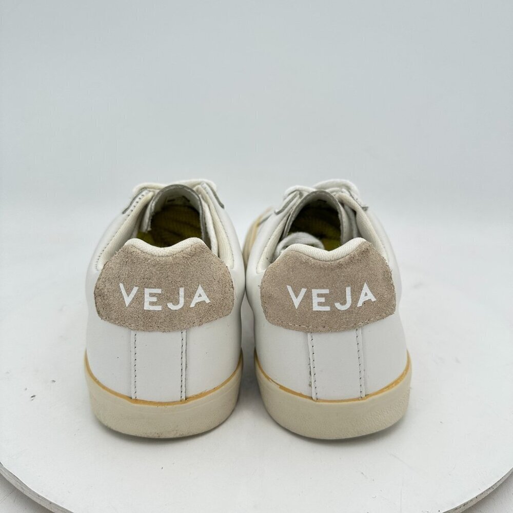 VEJA Esplar Women Size 7 White Leather Tan V Logo Lace Up Sneakers - Picture 5 of 11